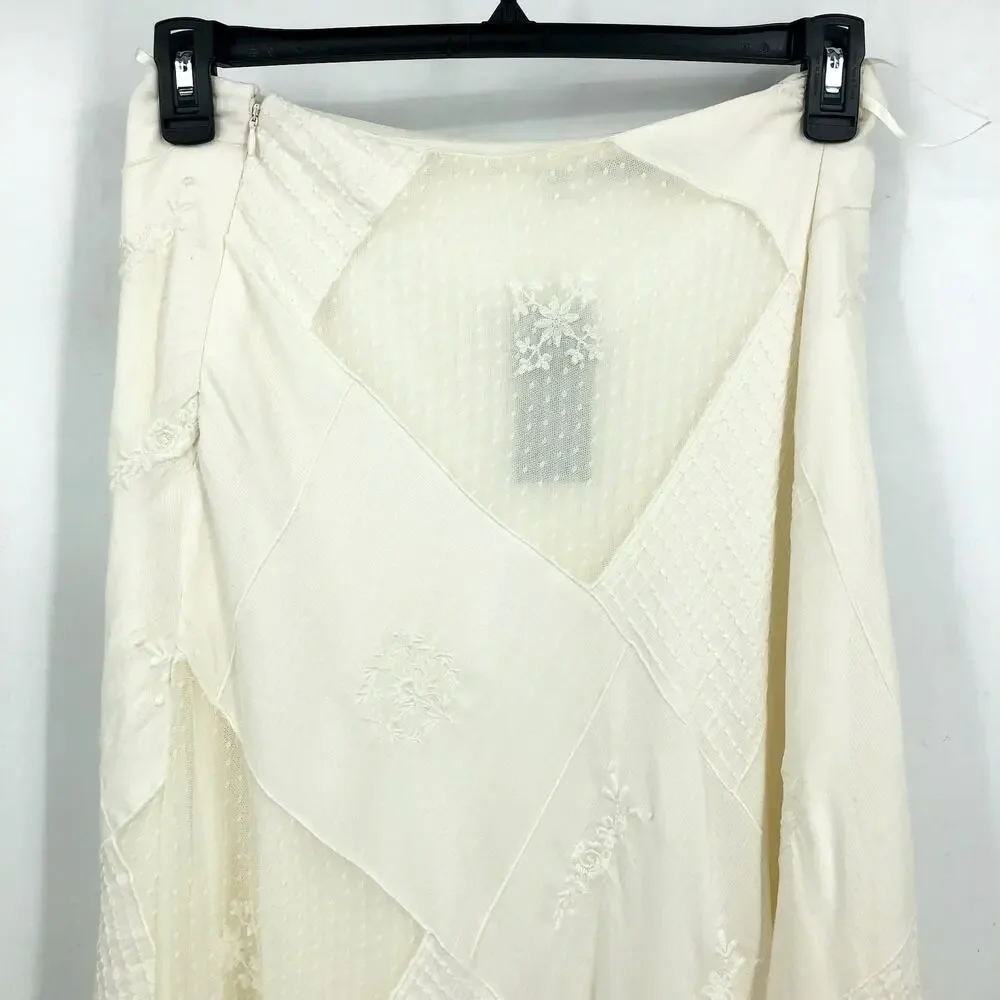 LAUREN RALPH LAUREN Women's Mesh Lace Midi Flared Skirt Size 6 White NWT - Picture 5 of 12